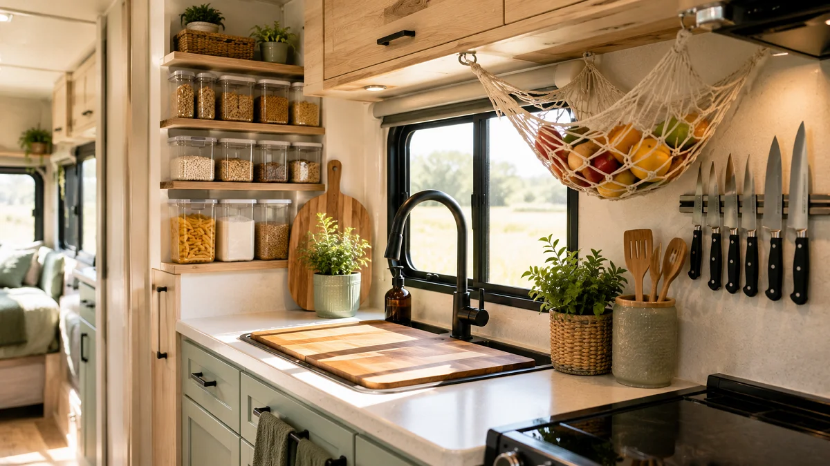 17 Smart RV Kitchen Storage Ideas to Maximize Your Small Space