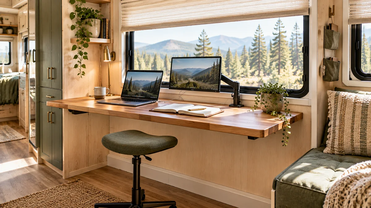 18 Practical RV Office Ideas for Getting Real Work Done on the Road