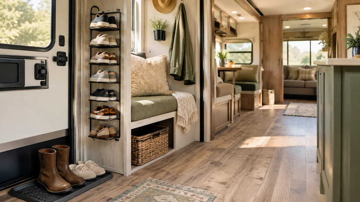 15 RV Shoe Storage Ideas That Save Floor Space