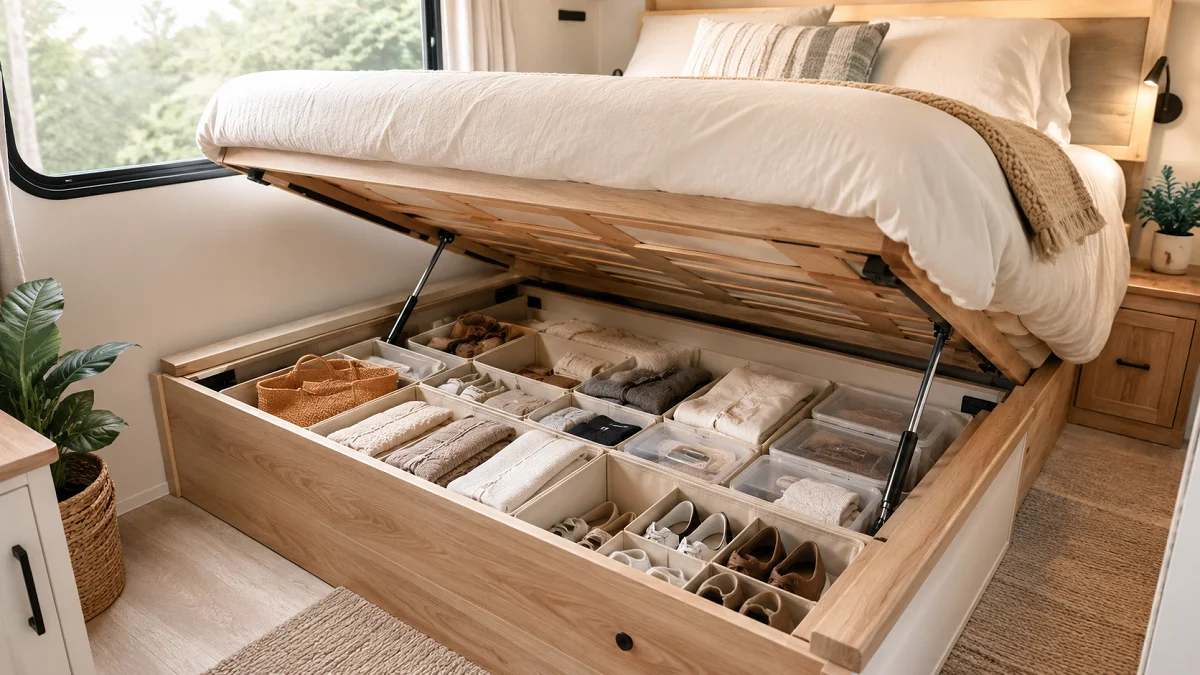 19 Clever RV Under Bed Storage Ideas That Actually Save Space