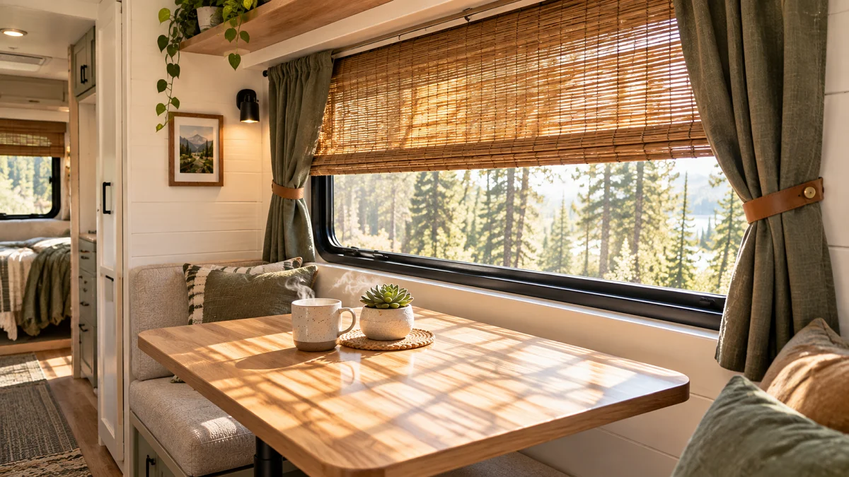 15 Fresh RV Window Treatment Ideas for Real Privacy and Campsite Style